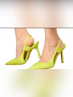 NWOT Women's Lime Green Slingback High Heel Pumps